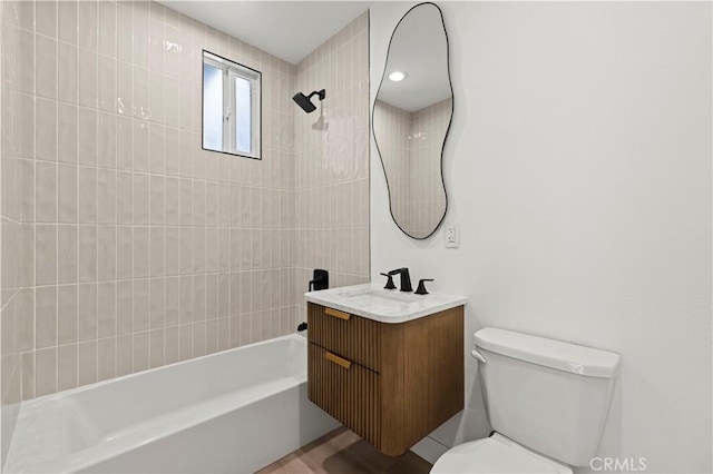 5826 Jamieson Ave, Encino, CA 91316 - full bathroom with toilet, vanity, and shower / tub combination