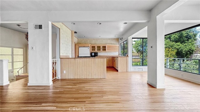 2001 Kenilworth Ave, Los Angeles, CA 90039 - kitchen with white appliances, light wood-type flooring, healthy amount of natural light, and baseboards