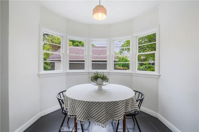dining space with baseboards