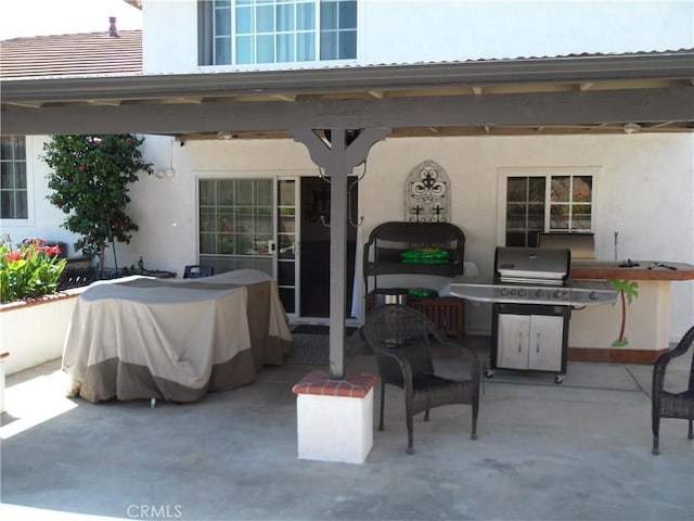 view of patio / terrace with a grill
