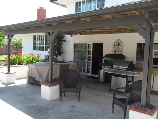 view of patio featuring grilling area