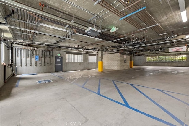 parking garage with a garage door opener