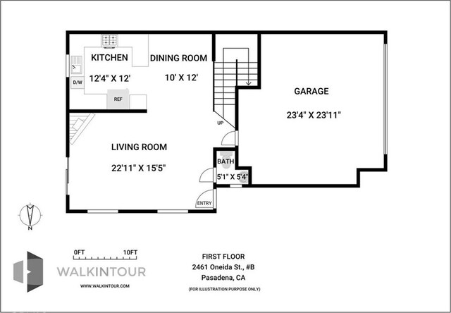 2461 Oneida St Unit B, Pasadena, CA 91107 - view of home floor plan