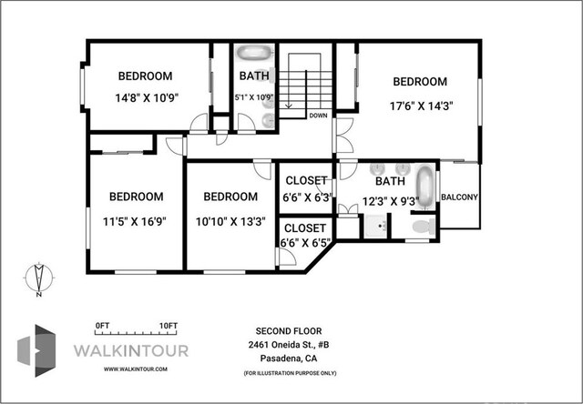 2461 Oneida St Unit B, Pasadena, CA 91107 - view of room layout