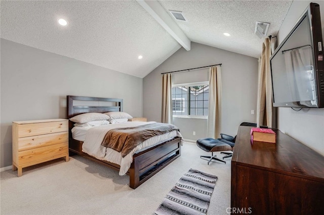 2461 Oneida St Unit B, Pasadena, CA 91107 - bedroom featuring light colored carpet, a textured ceiling, and recessed lighting
