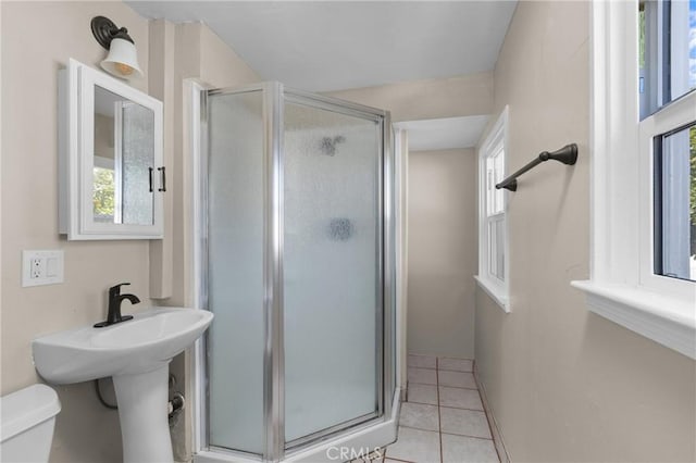 540 Avalon St, Morro Bay, CA 93442 - bathroom featuring a stall shower, toilet, and healthy amount of natural light