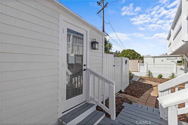 540 Avalon St, Morro Bay, CA 93442 - wooden terrace featuring entry steps and a gate