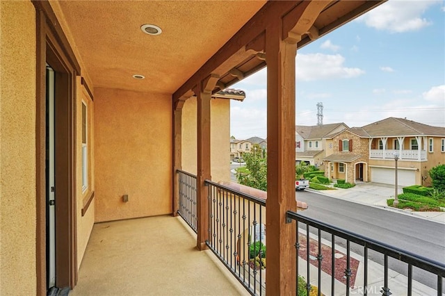 balcony featuring a residential view