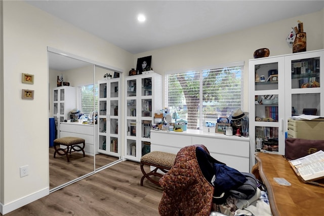 424 E Angeleno Ave, San Gabriel, CA 91776 - living area with wood finished floors and a desk