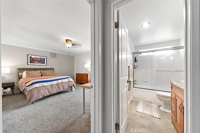 bedroom with ceiling fan