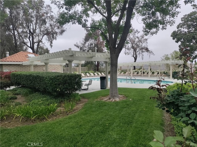 22000 Jodi Pl, Saugus, CA 91350 - community pool featuring a pergola and a lawn