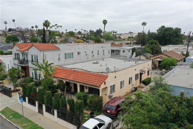 aerial view of residential area