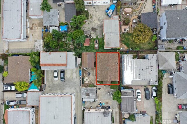 aerial view of property's location featuring property parcel outlined