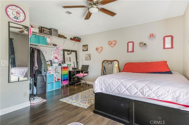 23867 Gamma St, Moreno Valley, CA 92553 - bedroom featuring wood finished floors, baseboards, and a ceiling fan