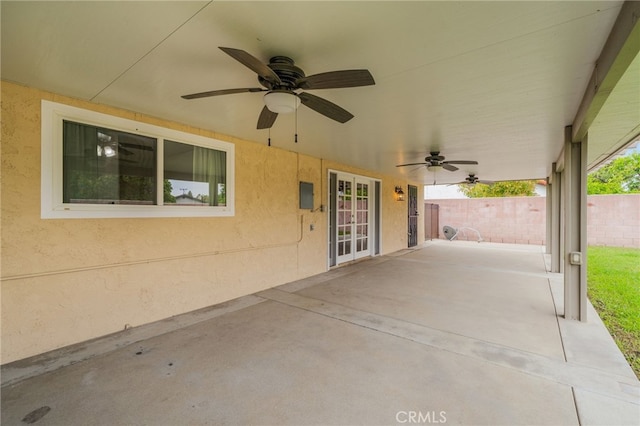 6329 Fillmore Ave, Rialto, CA 92377 - view of patio with french doors and ceiling fan