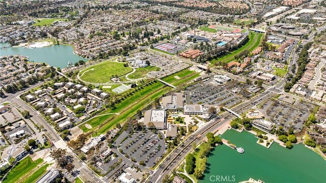 aerial overview of property's location featuring a large body of water