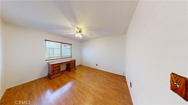279 White Oak Rd, Lake Elsinore, CA 92530 - spare room featuring ceiling fan, light wood-type flooring, and baseboards