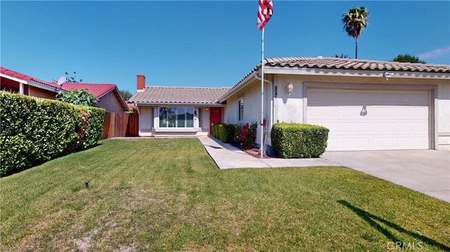 279 White Oak Rd, Lake Elsinore, CA 92530 - ranch-style home featuring driveway, stucco siding, a garage, and a tile roof