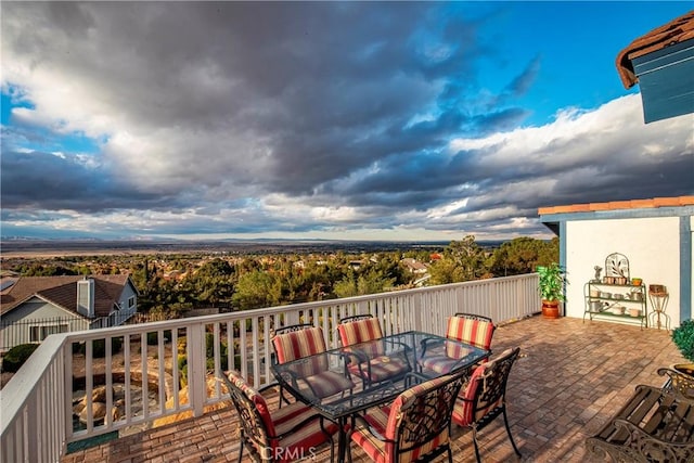 6723 Sycamore Ln, Palmdale, CA 93551 - wooden terrace with a patio area and outdoor dining area