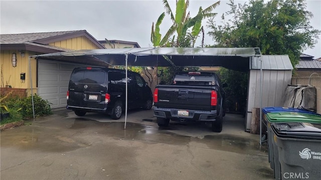 view of car parking featuring a carport