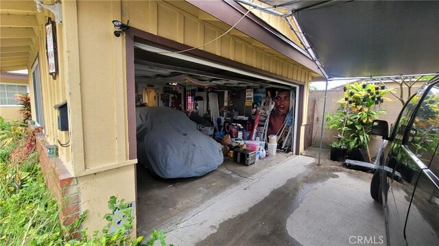 view of garage
