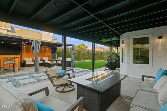 800 Coronado Pl, Oxnard, CA 93030 - view of patio / terrace with an outdoor living space with a fire pit