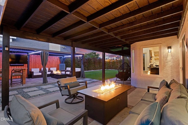 800 Coronado Pl, Oxnard, CA 93030 - view of patio featuring an outdoor living space with a fire pit
