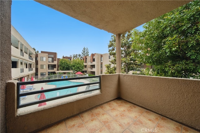 7826 Topanga Canyon Blvd Unit 218, Canoga Park, CA 91304 - balcony with view of pool area