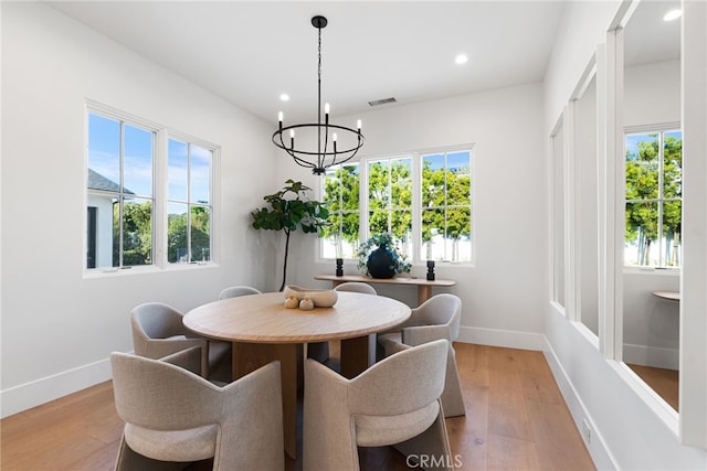 1530 Anita Ln, Newport Beach, CA 92660 - dining room featuring a chandelier, light wood-style floors, and recessed lighting