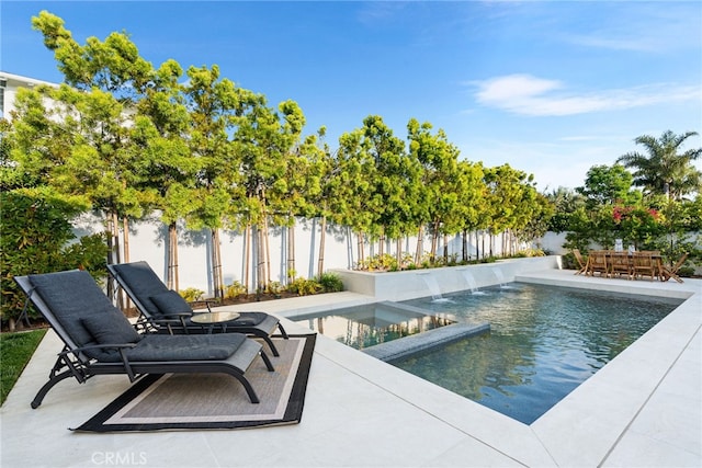 1530 Anita Ln, Newport Beach, CA 92660 - view of pool with a fenced backyard, a patio, and a pool with connected hot tub