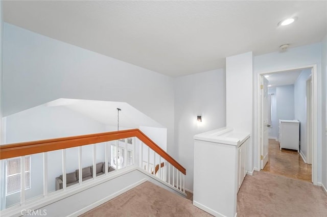 16 Allyssum, Rancho Santa Margarita, CA 92688 - corridor featuring an upstairs landing, light carpet, baseboards, and recessed lighting