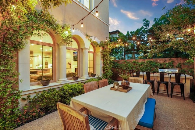 25 Tenderfoot, Irvine, CA 92602 - view of patio / terrace featuring outdoor dining area and fence