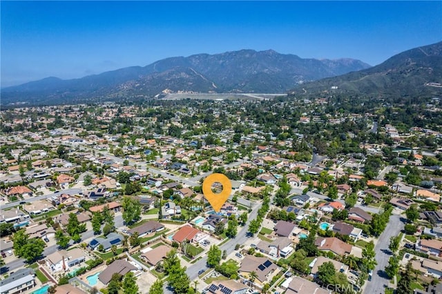 2247 Bella Ave, Upland, CA 91784 - aerial view of property's location with a mountainous background