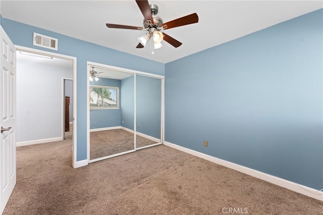 2247 Bella Ave, Upland, CA 91784 - unfurnished bedroom with carpet flooring, a closet, baseboards, and a ceiling fan
