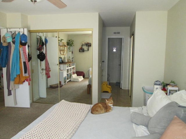 2640 Luciernaga St, Carlsbad, CA 92009 - carpeted bedroom featuring a closet and a ceiling fan
