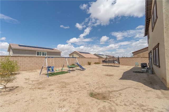 11952 Saxton Way, Victorville, CA 92392 - fenced backyard with a trampoline and a playground