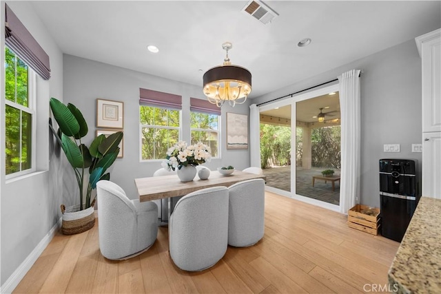 228 Wicker, Irvine, CA 92618 - dining room featuring a chandelier, plenty of natural light, light wood-style flooring, and recessed lighting