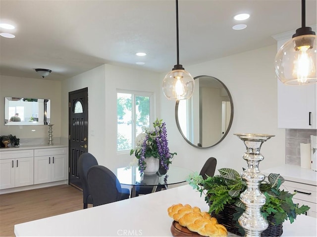 2126 S Fern Ave, Ontario, CA 91762 - dining room with light wood-type flooring and recessed lighting