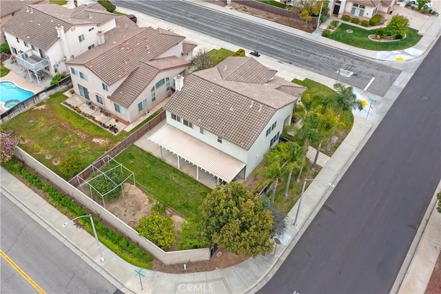 20800 Brana Rd, Riverside, CA 92508 - aerial perspective of suburban area featuring a pool area