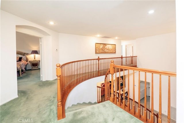 20800 Brana Rd, Riverside, CA 92508 - stairs featuring carpet floors and recessed lighting