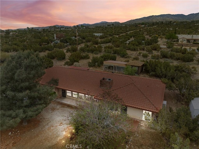1275 Tamarack Rd, Pinon Hills, CA 92372 - aerial overview of property's location featuring a mountainous background