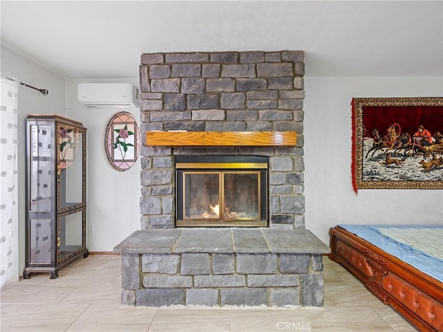 1275 Tamarack Rd, Pinon Hills, CA 92372 - detailed view of a wall unit AC and a stone fireplace