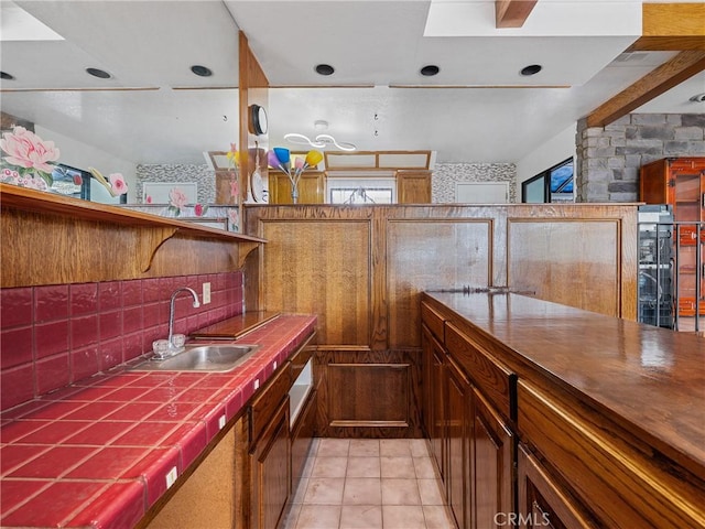 1275 Tamarack Rd, Pinon Hills, CA 92372 - indoor wet bar with light tile patterned floors