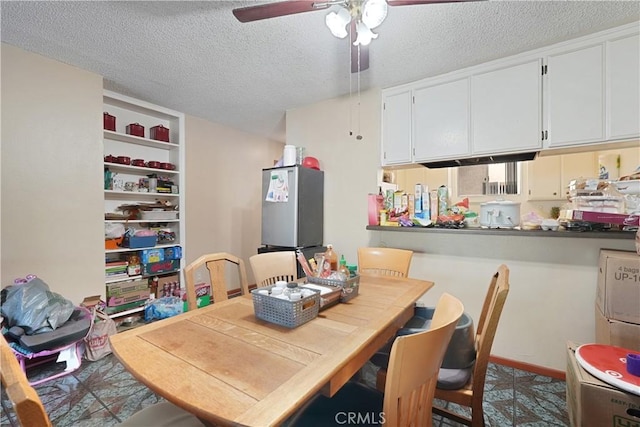 6255 Woodman Ave Unit 103, Van Nuys, CA 91401 - dining area with a textured ceiling and ceiling fan