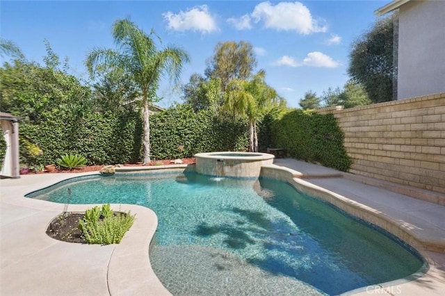 23405 Winslow Pl, Valencia, CA 91354 - view of swimming pool with a fenced backyard and a pool with connected hot tub