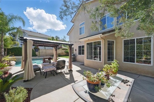 23405 Winslow Pl, Valencia, CA 91354 - view of patio / terrace featuring a fenced backyard and a gazebo