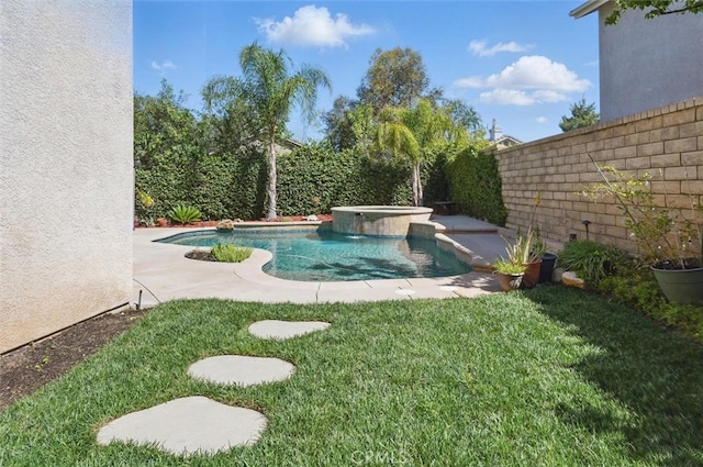 23405 Winslow Pl, Valencia, CA 91354 - view of yard featuring a pool with connected hot tub