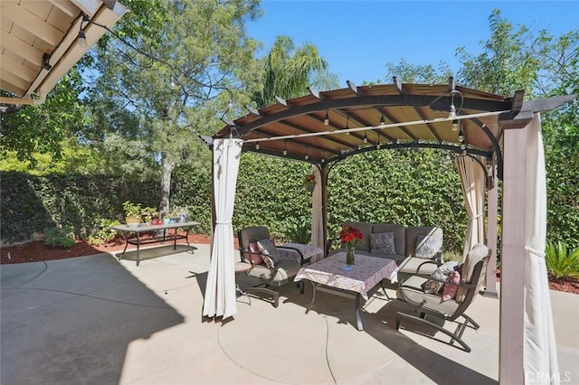 23405 Winslow Pl, Valencia, CA 91354 - view of patio / terrace featuring an outdoor living space and a pergola
