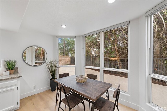 24572 Wembley Cir, Laguna Hills, CA 92653 - dining room with plenty of natural light, baseboards, recessed lighting, and light wood-type flooring