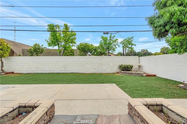 view of yard with a patio area
